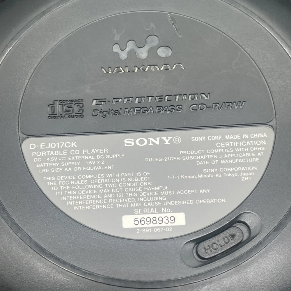 Sony Walkman CD Player D-EJ017CK Portable Car Ready Mega Bass Black TESTED